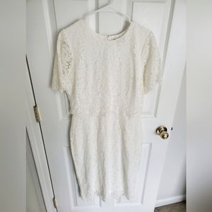 Beautiful white lace lulus dress, L
